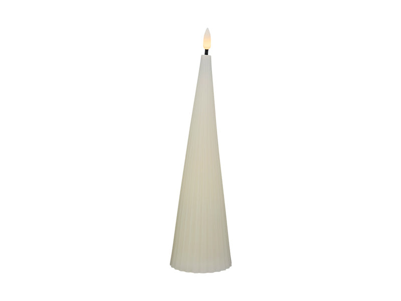 Maxwell & Williams Let's Get Lit Linea LED Cone Wax Candle Soy White 7 x 22cm