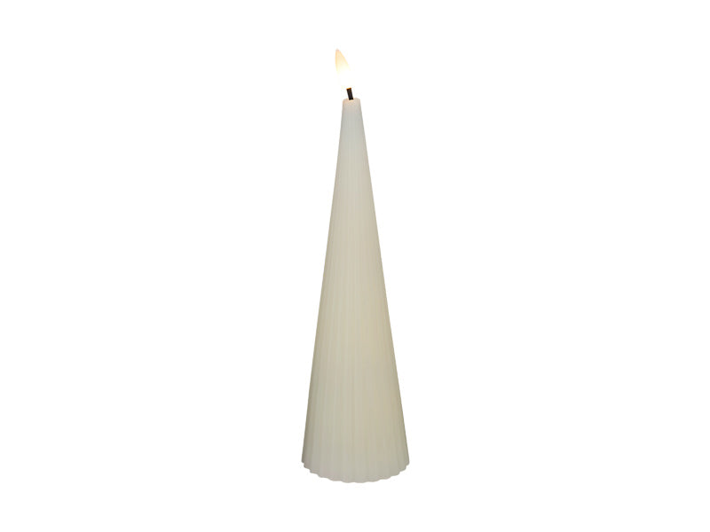 Maxwell & Williams Let's Get Lit Linea LED Cone Wax Candle Soy White 6.5 x 17cm