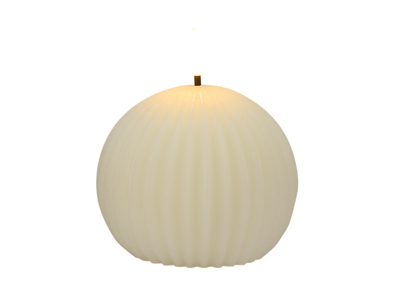 Maxwell & Williams Let's Get Lit Linea LED Round Wax Candle Soy White 10 x 9cm