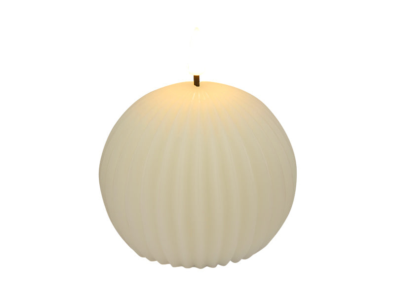 Maxwell & Williams Let's Get Lit Linea LED Round Wax Candle Soy White 10 x 9cm