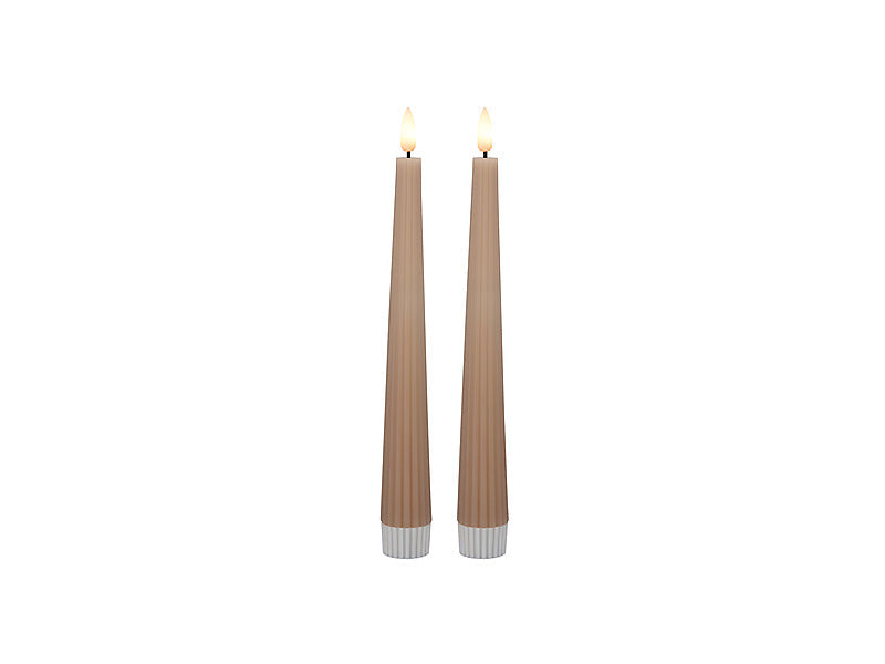 Maxwell & Williams Let's Get Lit Linea LED Taper Wax Candle Taupe 22cm 2 Piece