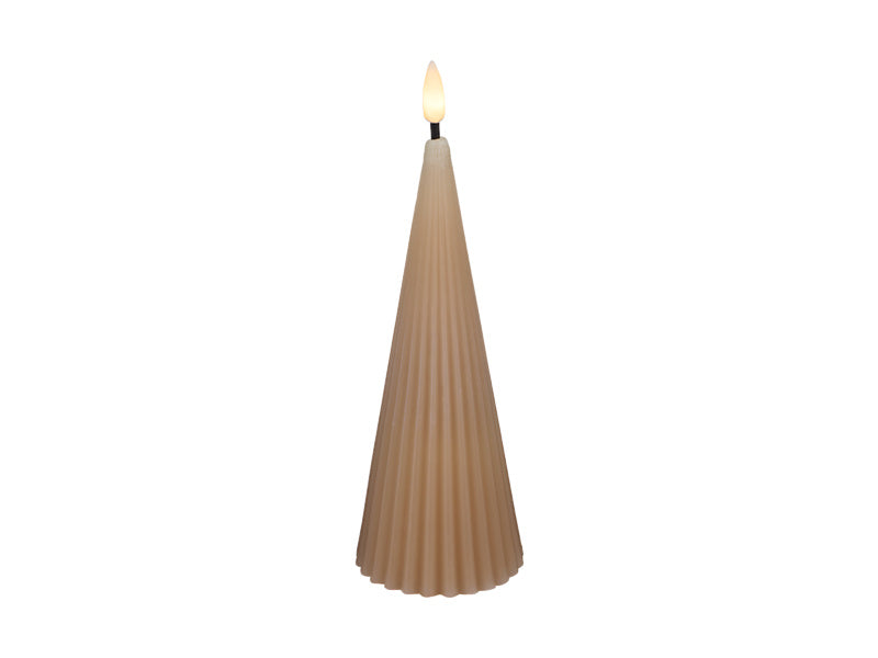Maxwell & Williams Let's Get Lit Linea LED Cone Wax Candle Taupe 7 x 22cm