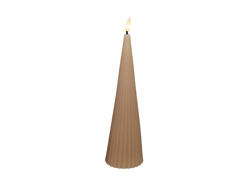 Maxwell & Williams Let's Get Lit Linea LED Cone Wax Candle Taupe 7 x 22cm