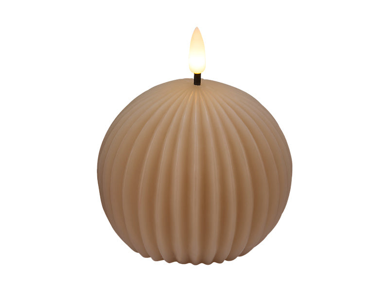Maxwell & Williams Let's Get Lit Linea LED Round Wax Candle Taupe 10 x 9cm