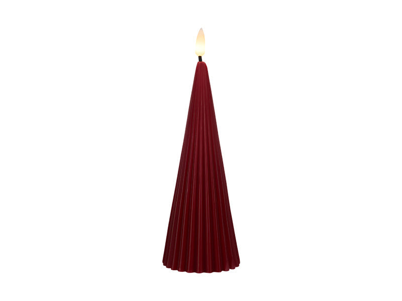 Maxwell & Williams Let's Get Lit Linea LED Cone Wax Candle Cherry Red 7 x 22cm