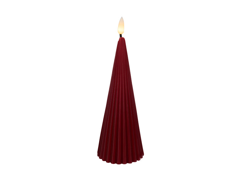 Maxwell & Williams Let's Get Lit Linea LED Cone Wax Candle Cherry Red 6.5 x 17cm