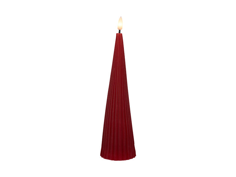 Maxwell & Williams Let's Get Lit Linea LED Cone Wax Candle Cherry Red 7 x 22cm