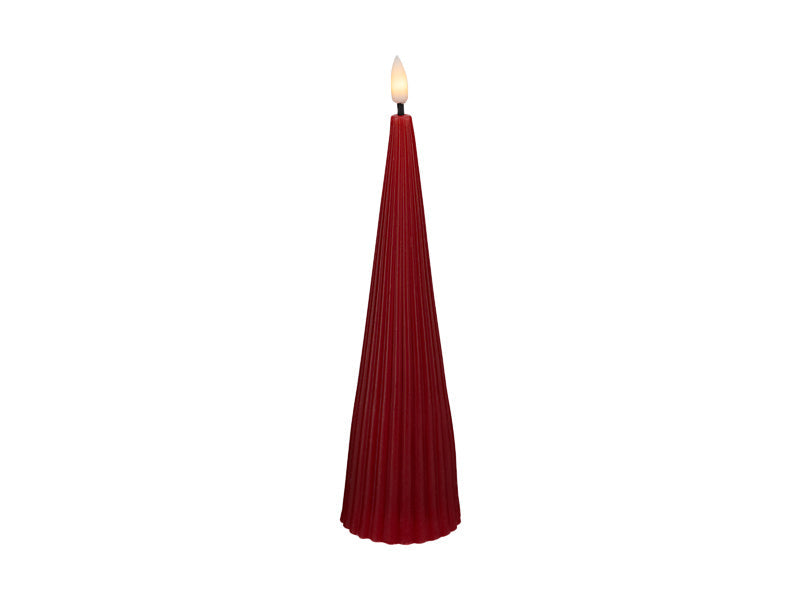 Maxwell & Williams Let's Get Lit Linea LED Cone Wax Candle Cherry Red 6.5 x 17cm