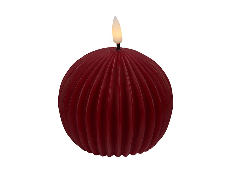 Maxwell & Williams Let's Get Lit Linea LED Round Wax Candle Cherry Red 10 x 9cm