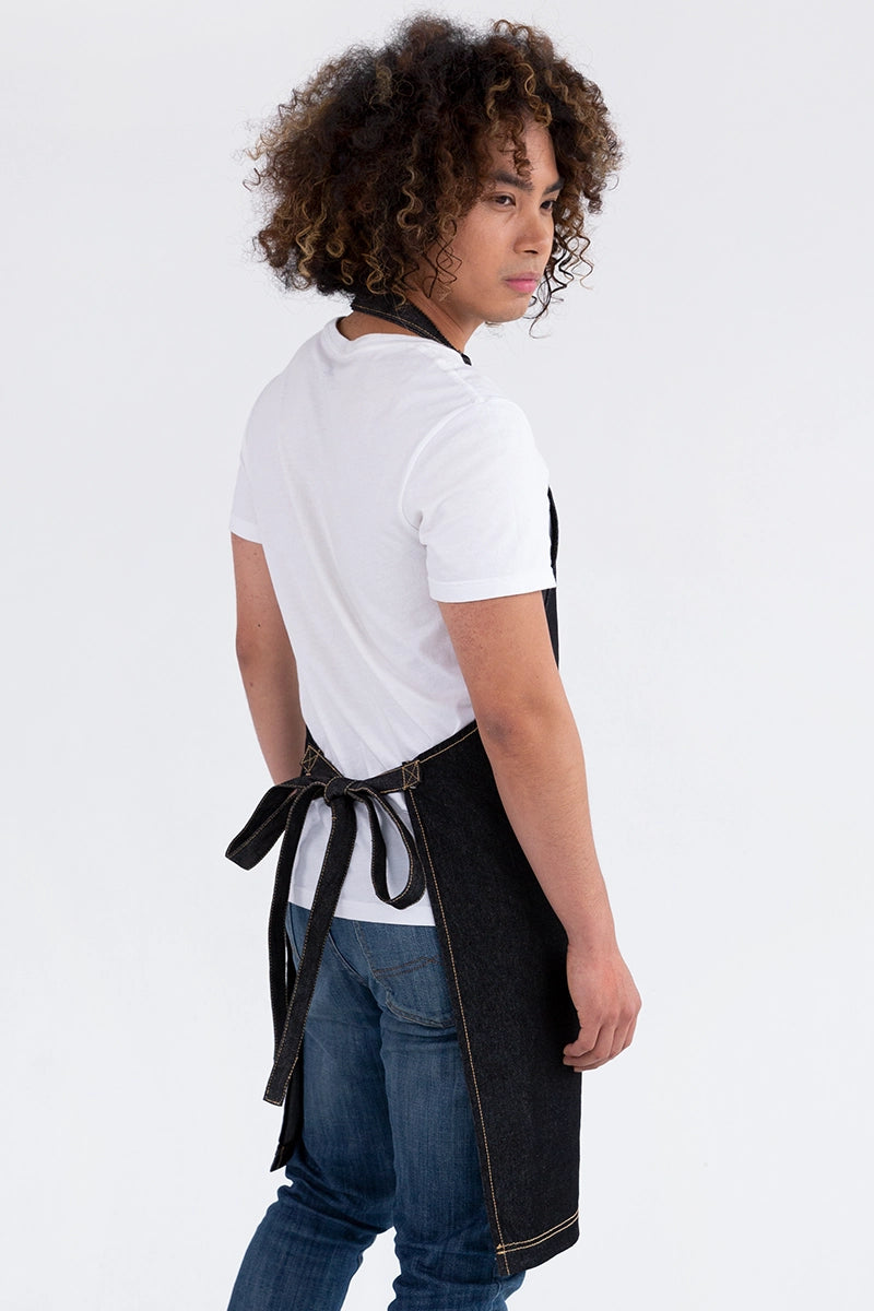 Aussie Chef Leo Denim Bib Apron - Black