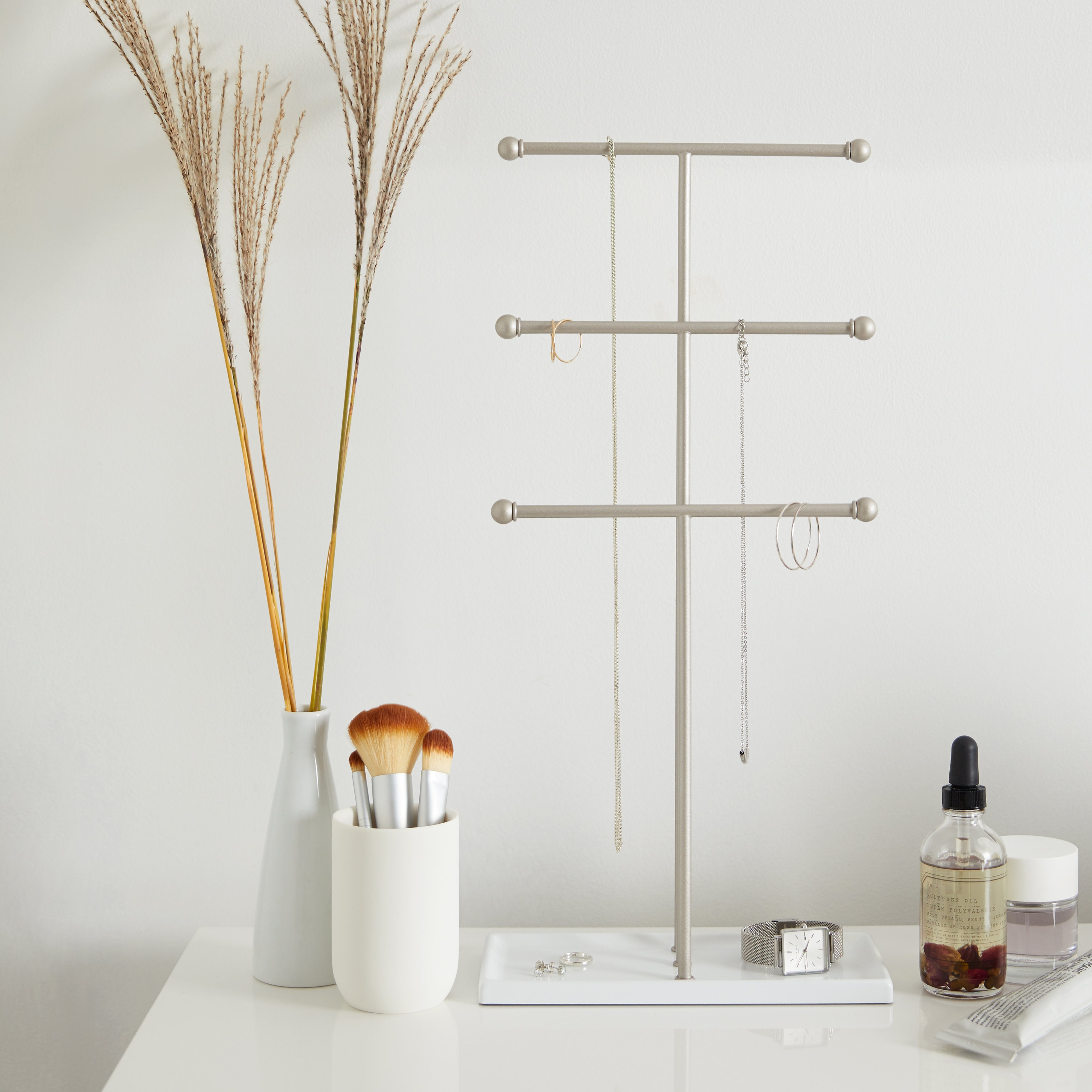 Umbra Trigem Jewellery Stand White & Nickel