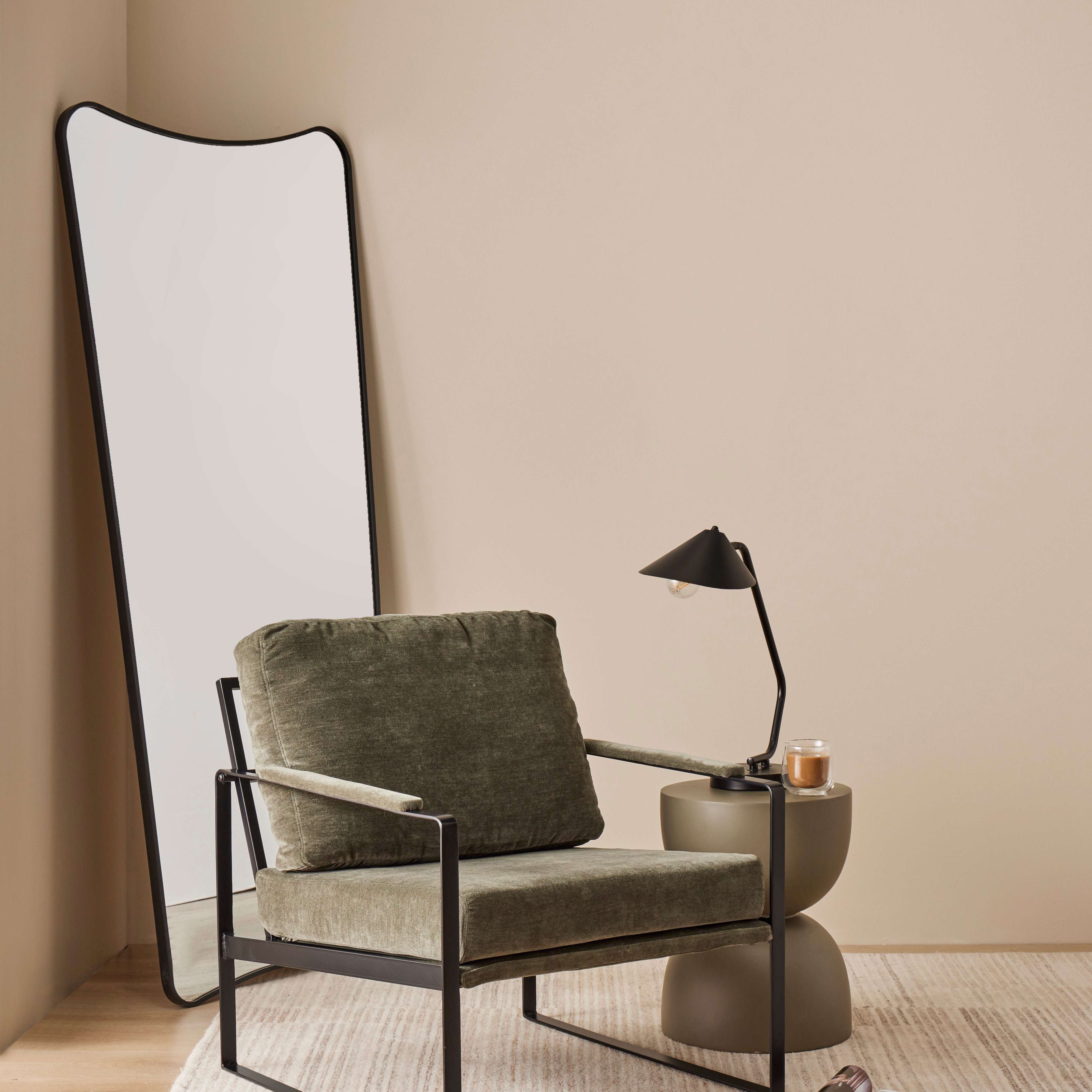 Amalfi Zane Black Metal Floor Mirror Black