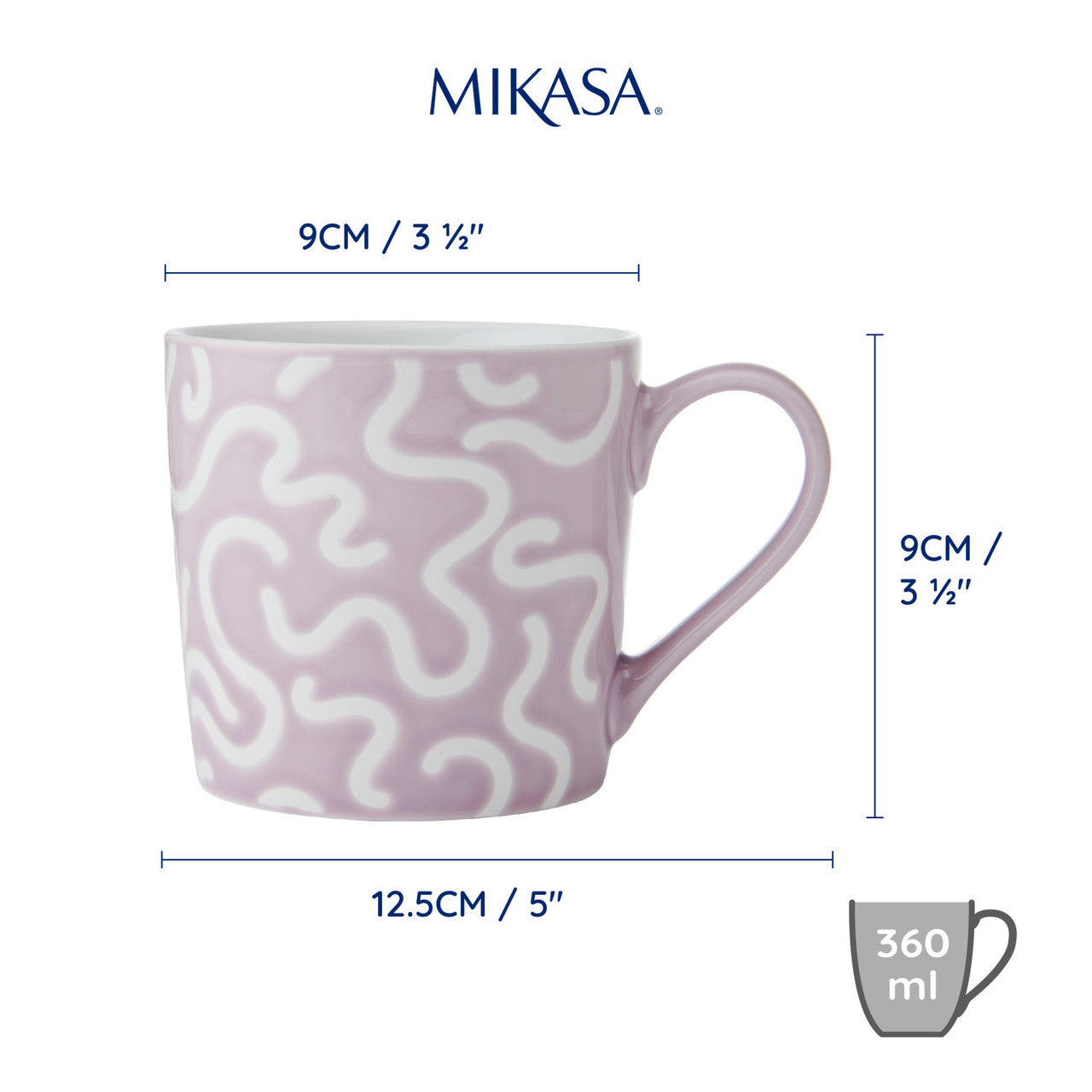 Mikasa Stoneware Mug 360ml (Pink Swirl)