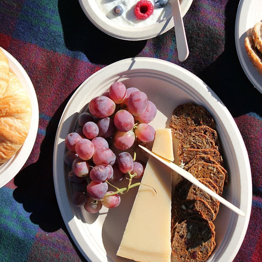 Biodegradable Sugarcane Plate 32cm - 10pcs