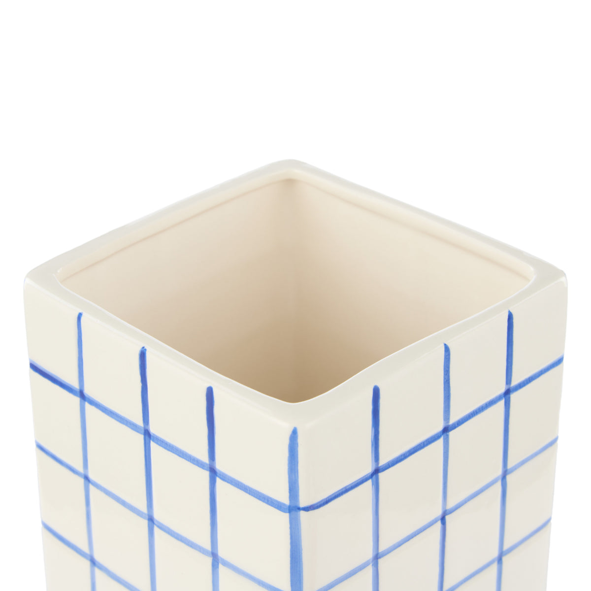 Emporium Lulu Collection Grid Vase Square Blue