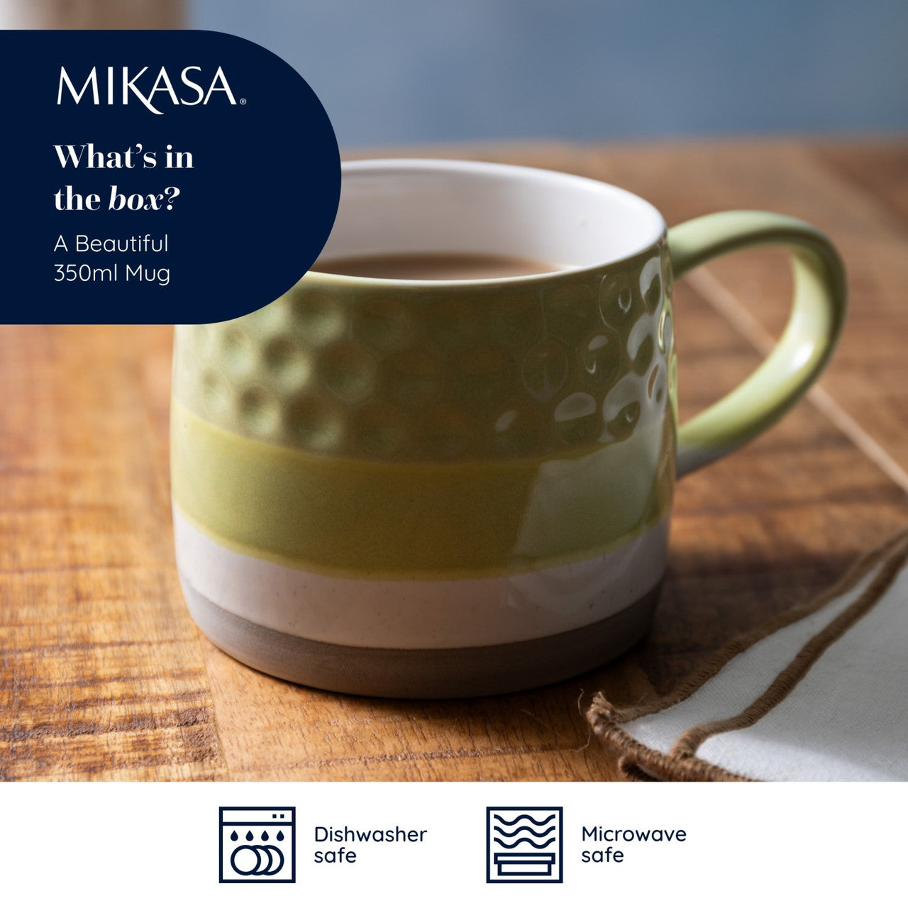 Mikasa Stoneware Mug 320ml (Textured Ombre Green)