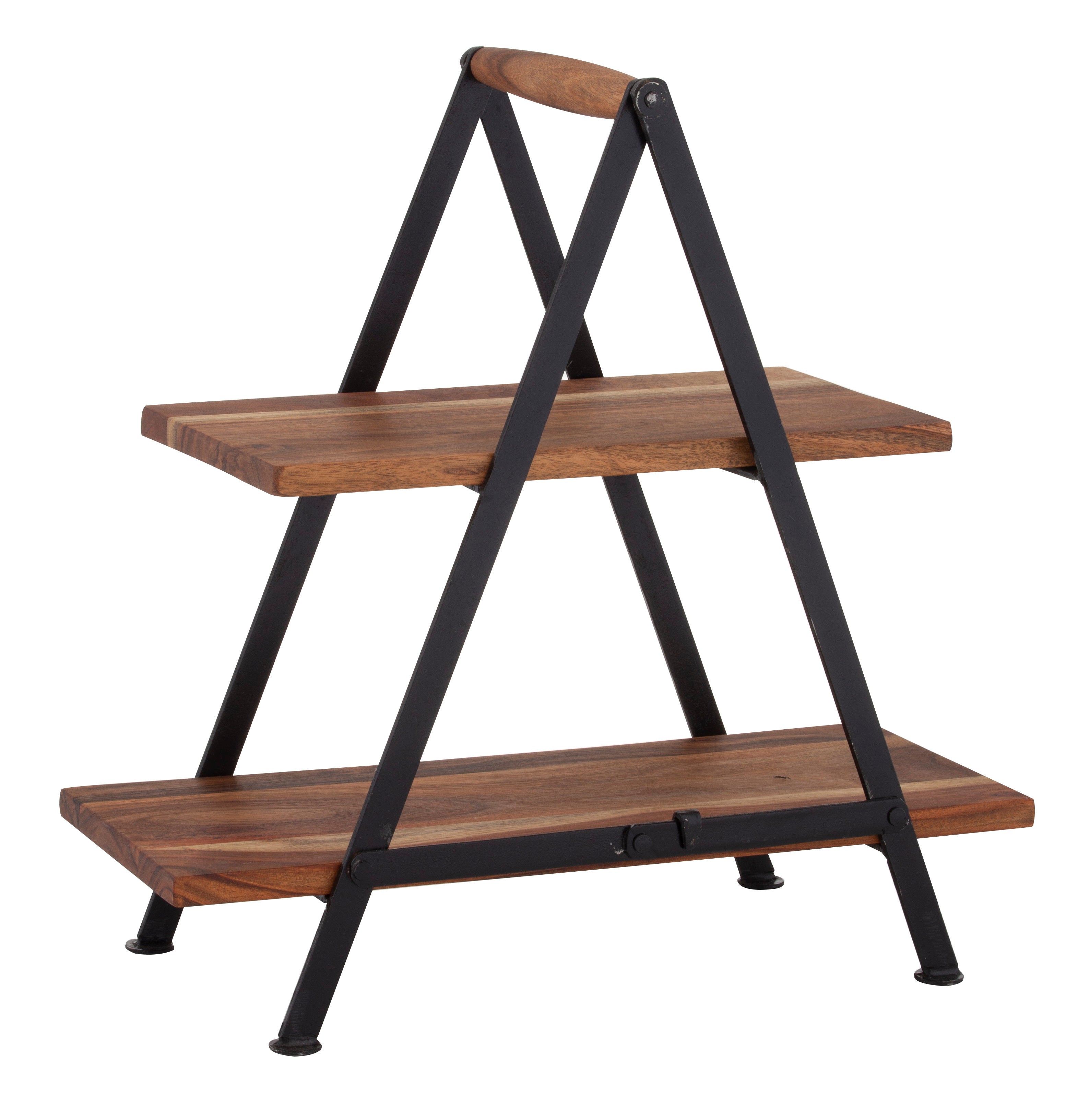 Davis & Waddell Fine Foods Two Tier Serving Stand Natural & Black