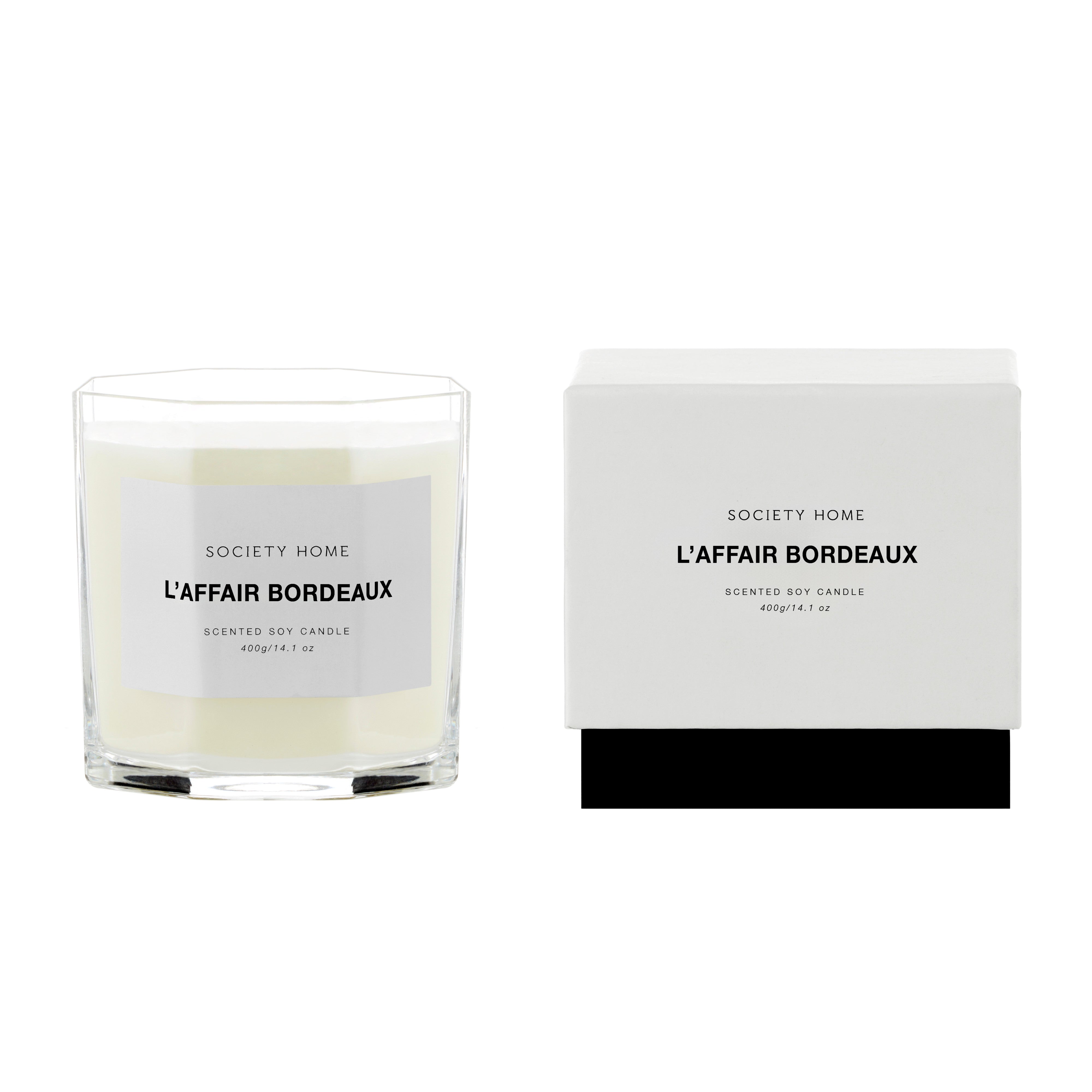 Society Home L'Affair Bordeaux Scented Soy Candle 400g