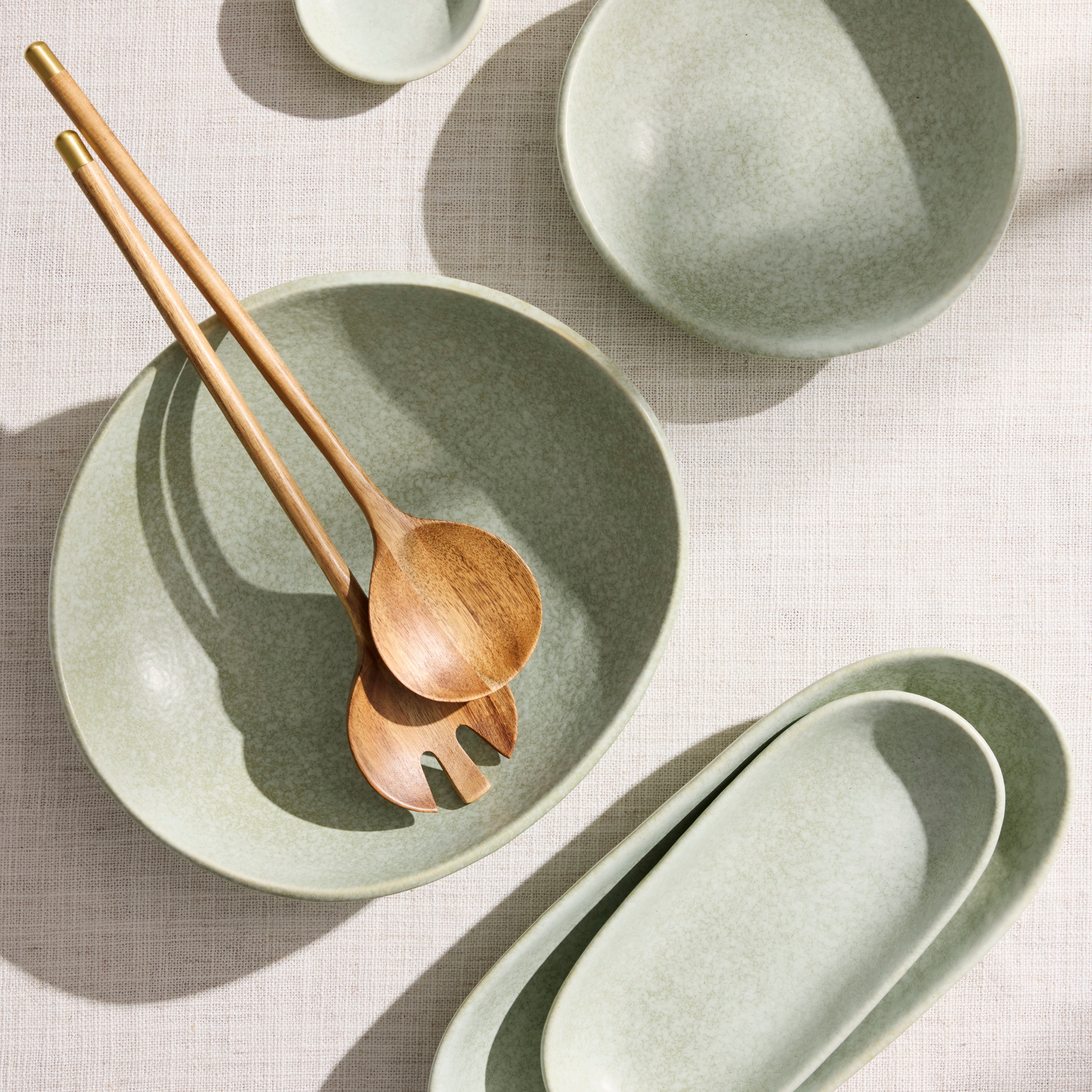 Davis & Waddell Greta Porcelain Pinch Bowls 2 Piece Set Mint Green
