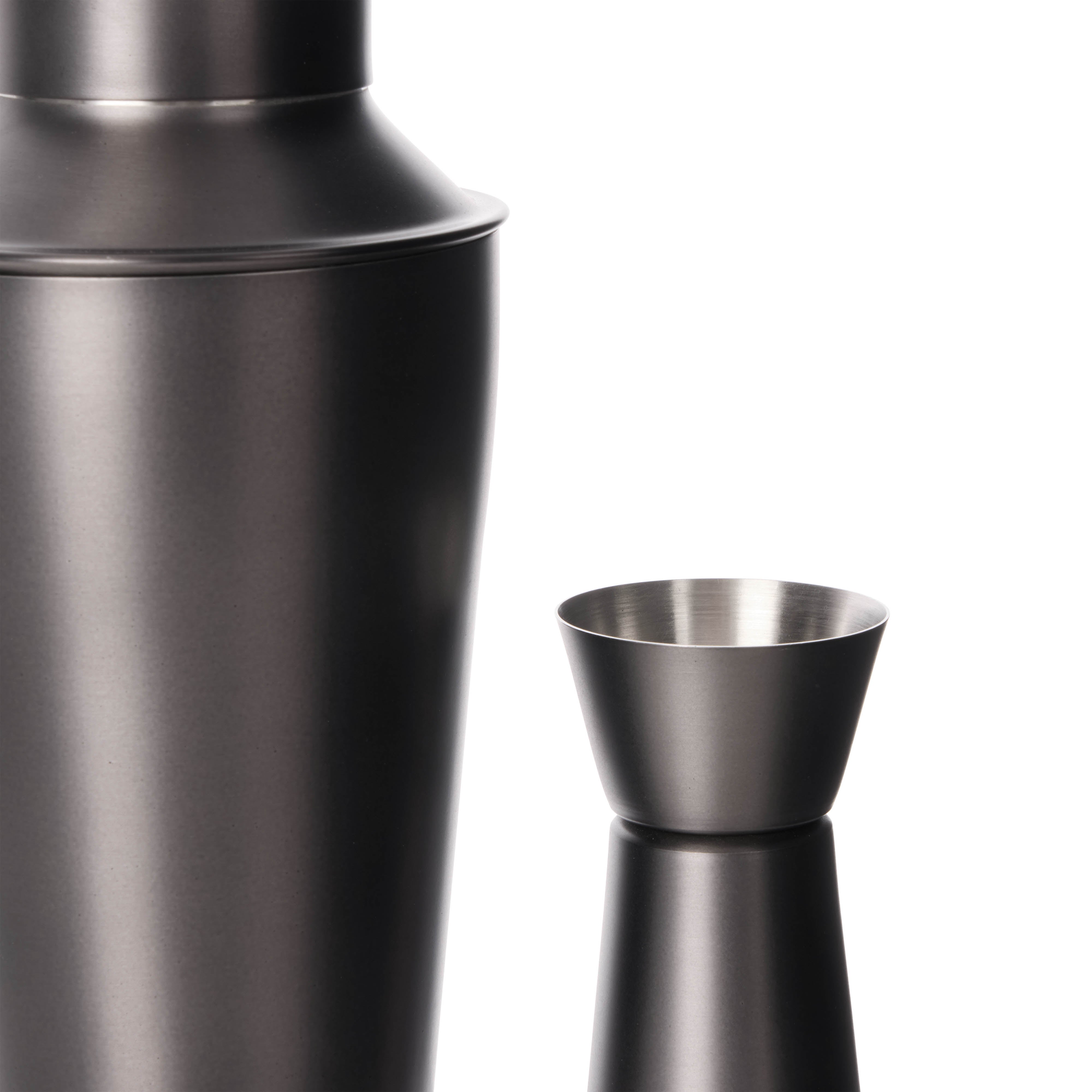Davis & Waddell 3 Piece Bar Set Black & Silver