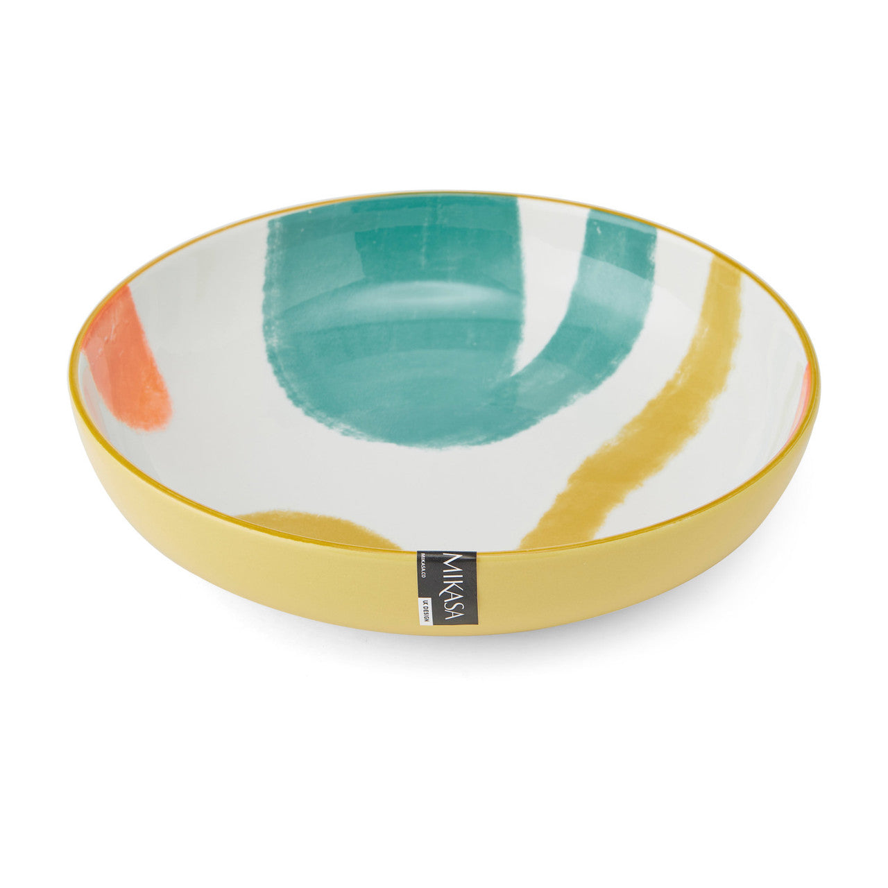 Mikasa Glazed Stoneware Coupe Bowl 21cm (Yellow Abstract)