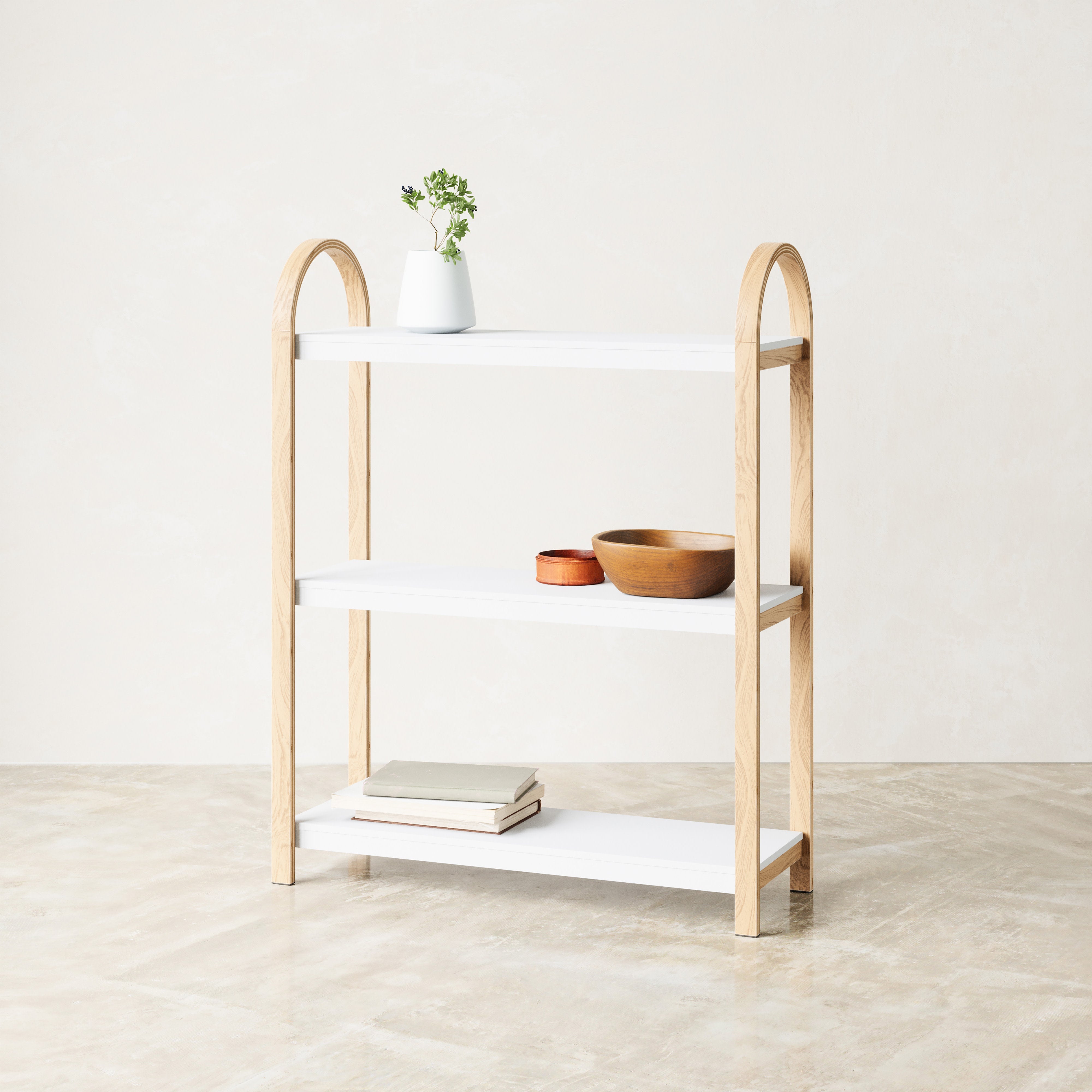 Umbra Bellwood Freestanding Shelf 3 Tier White & Natural
