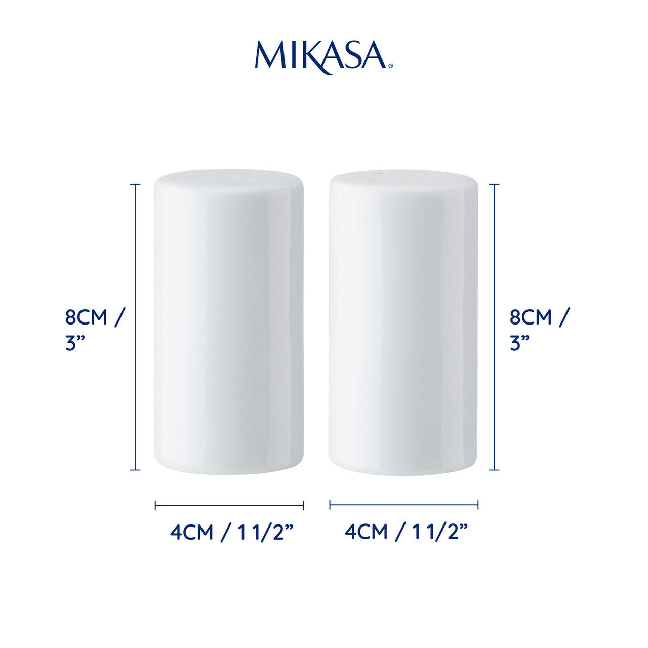 Mikasa Chalk Porcelain Salt & Pepper Shaker Set 8cm (White)