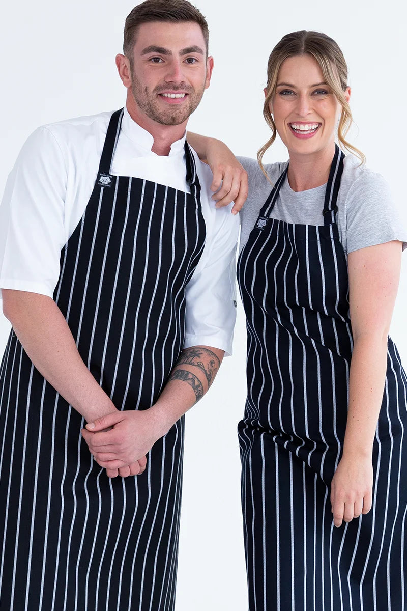 Aussie Chef London Bib Apron - Black/White