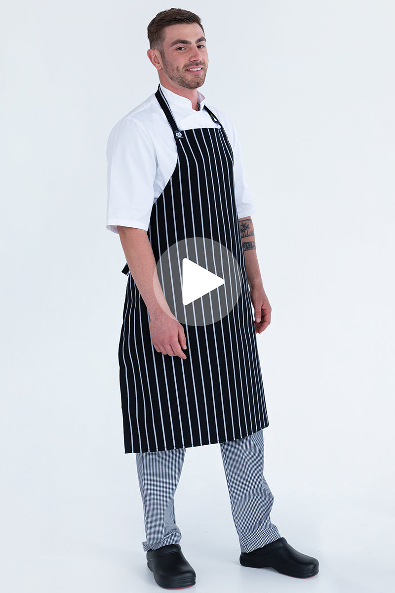 Aussie Chef London Bib Apron - Black/White