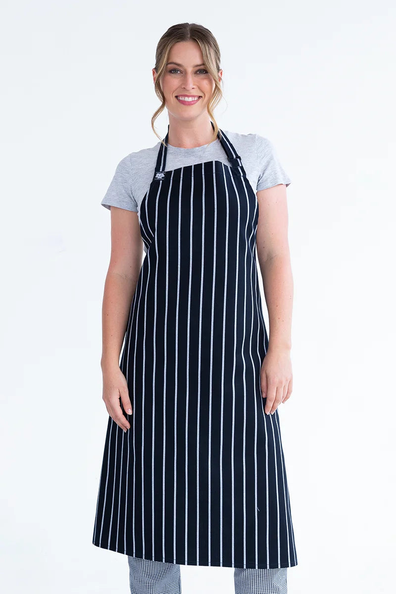 Aussie Chef London Bib Apron - Navy/White
