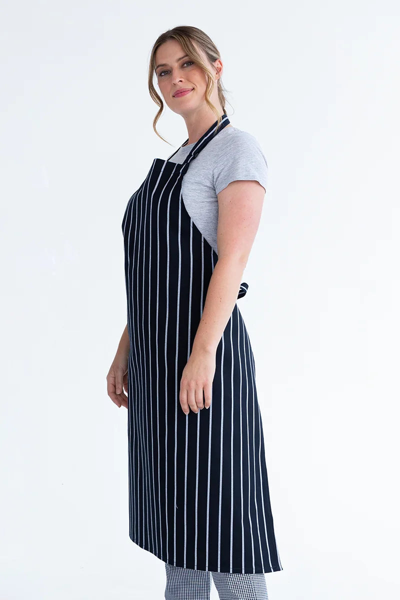 Aussie Chef London Bib Apron - Navy/White