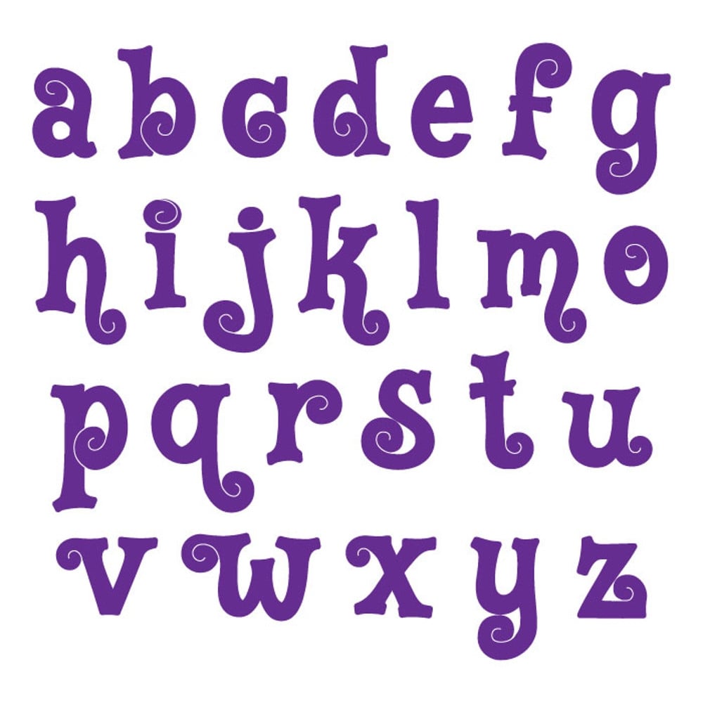 Marvelous Molds Lowercase Swirly Flexabet Onlay