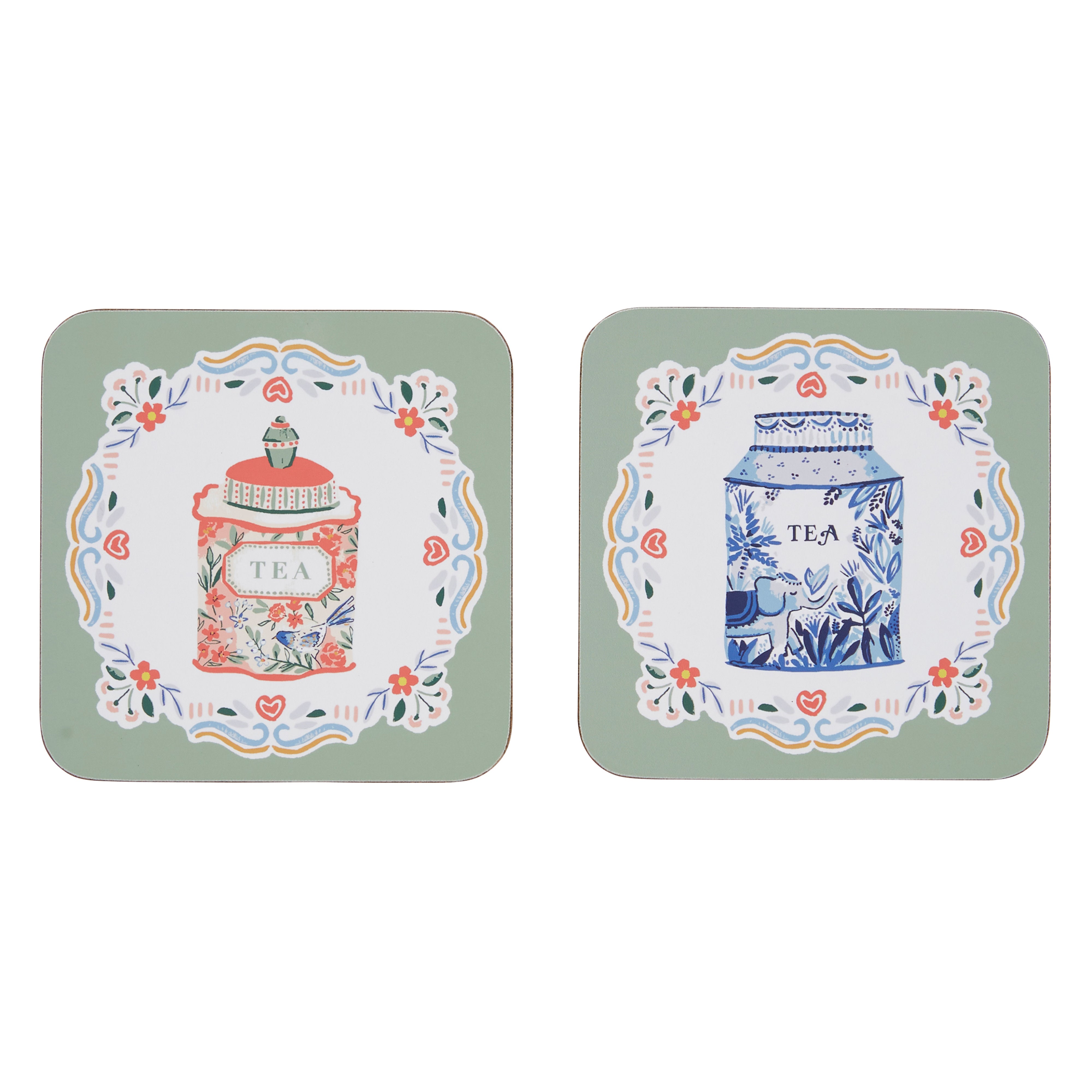 Ulster Weavers Tea Tins Coaster 4 Piece Set Multi-Coloured