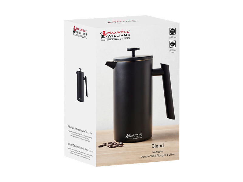 Maxwell & Williams Blend Robusta Double Wall Plunger Black 1L