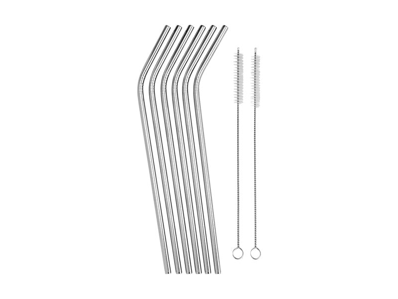 Maxwell & Williams Cocktail & Co Reusable Straw with Brush Stainless Steel 8Piece 6 Piece
