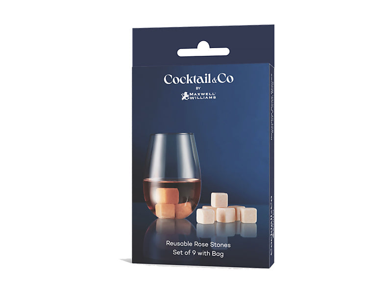 Maxwell & Williams Cocktail & Co Reusable Rose Stones Pack Pink 9Piece 9 Piece