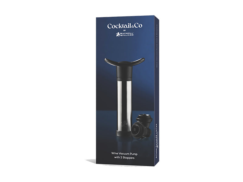 Maxwell & Williams Cocktail & Co Wine Vacuum Pump with 2 Stopper Silver