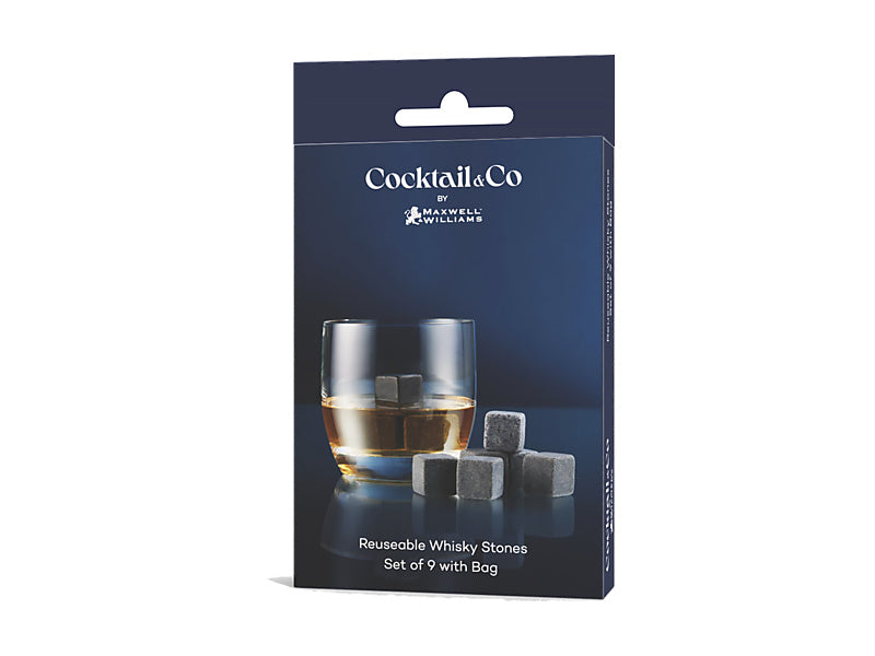 Maxwell & Williams Cocktail & Co Reusable Whisky Stone Charcoal Grey 9 Piece