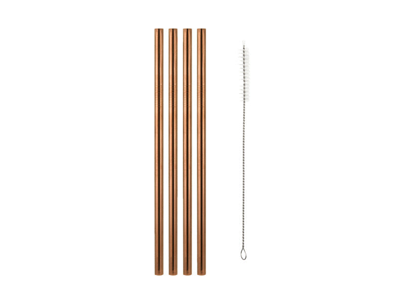 Maxwell & Williams Cocktail & Co Reusable Wide Straw with Brush Black 4 Piece