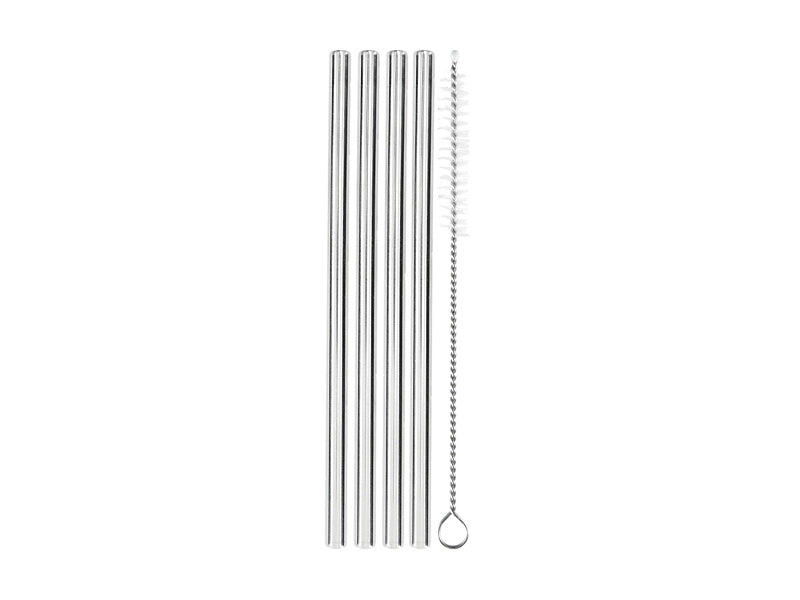 Maxwell & Williams Cocktail & Co Reusable Cocktail Straw with Brush Gold 4 Piece