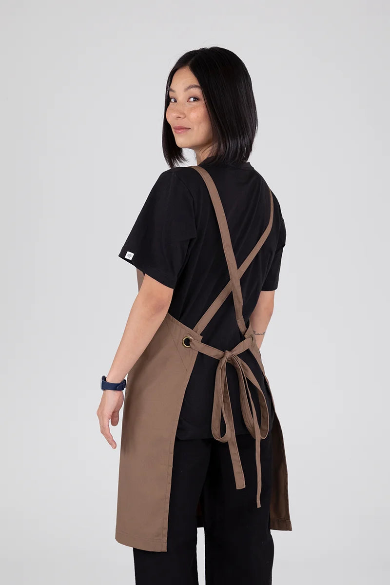 Aussie Chef Luca Bib Apron - Coffee