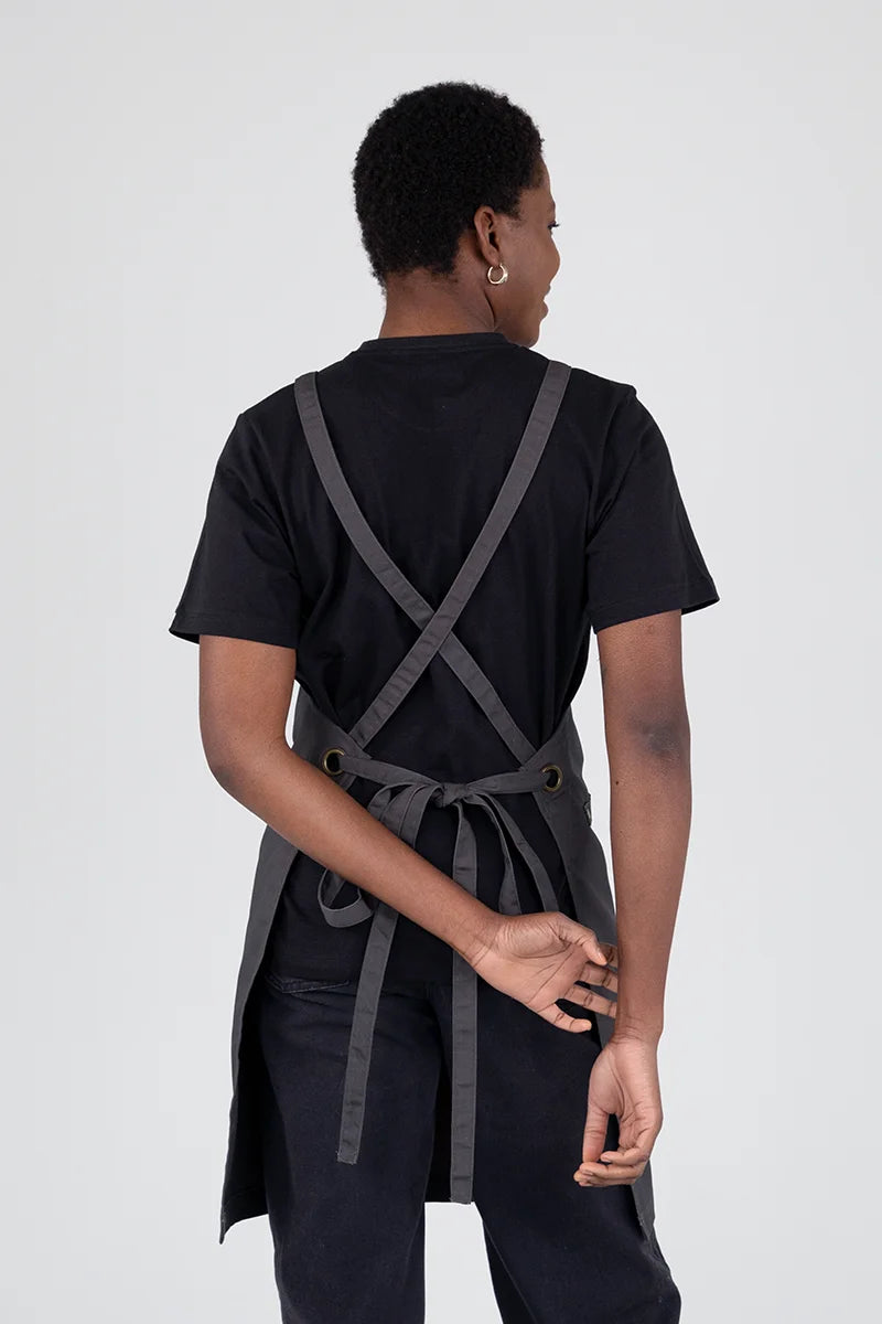Aussie Chef Luca Bib Apron - Slate Grey
