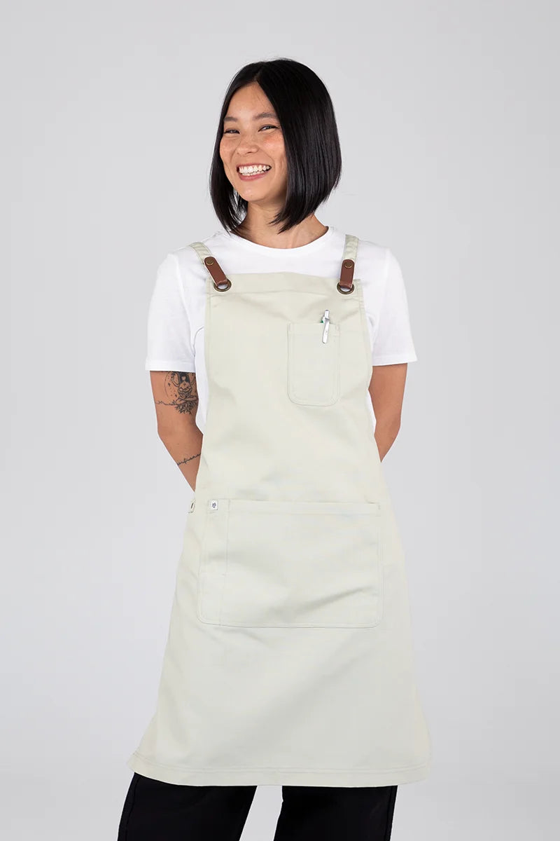 Aussie Chef Luca Bib Apron - Stone