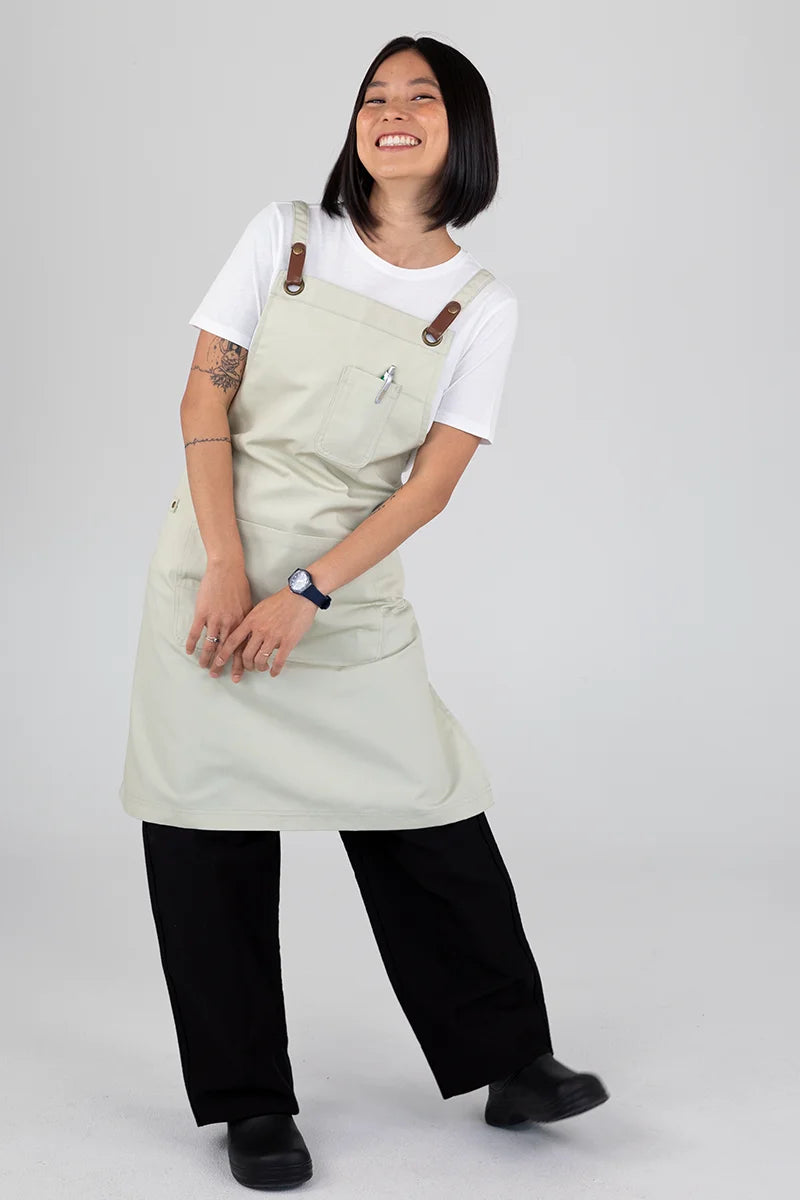 Aussie Chef Luca Bib Apron - Stone