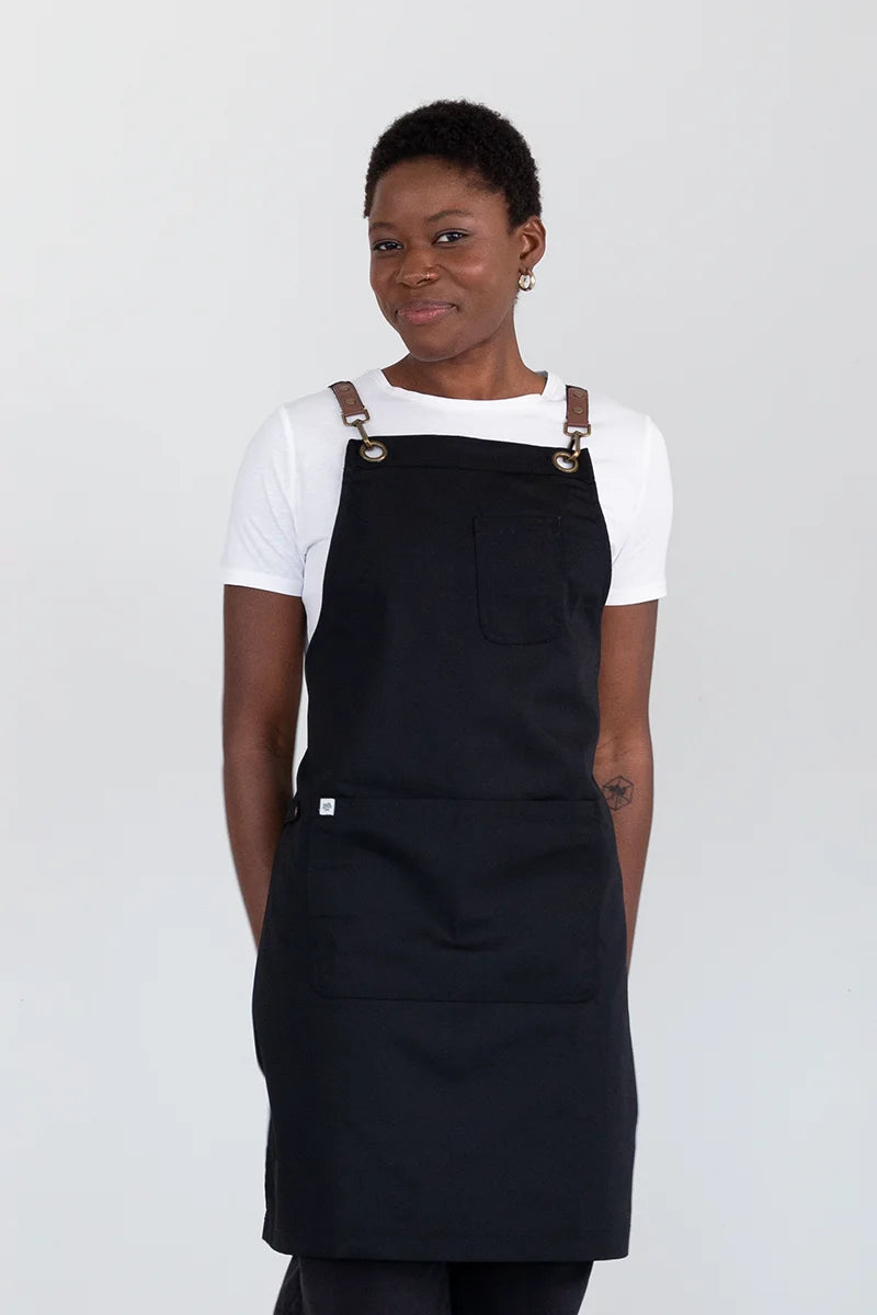 Aussie Chef Luna Bib Apron - Black