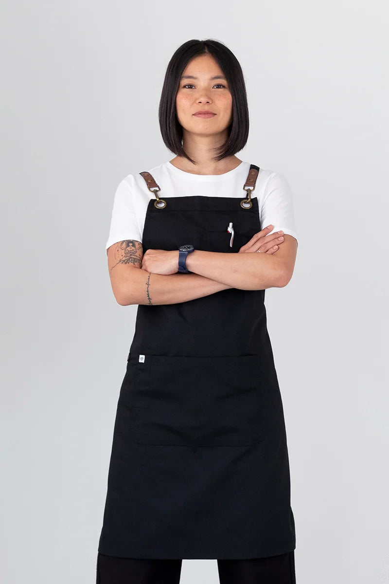 Aussie Chef Luna Bib Apron - Black