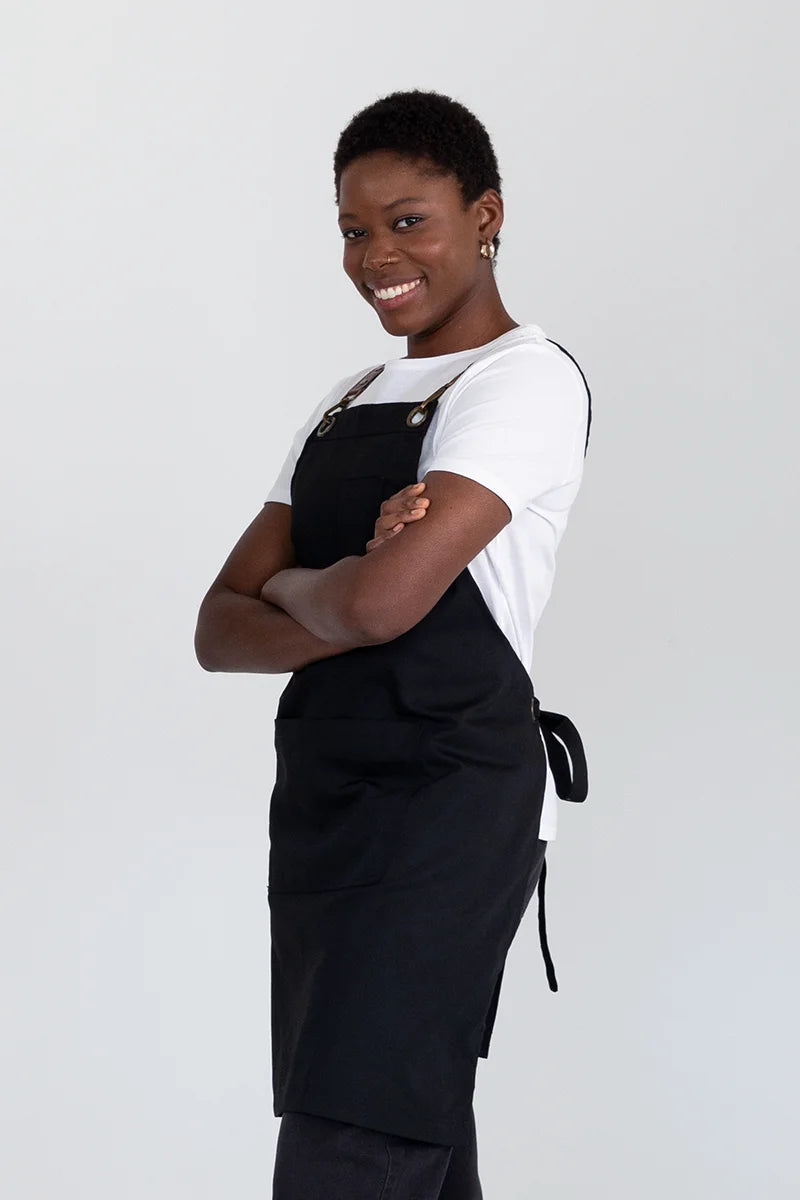 Aussie Chef Luna Bib Apron - Black