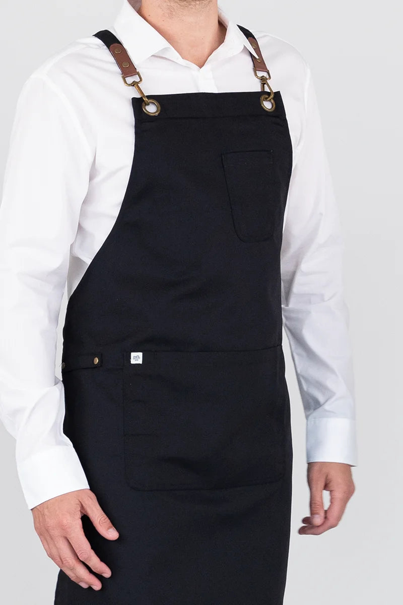 Aussie Chef Luna Bib Apron - Black