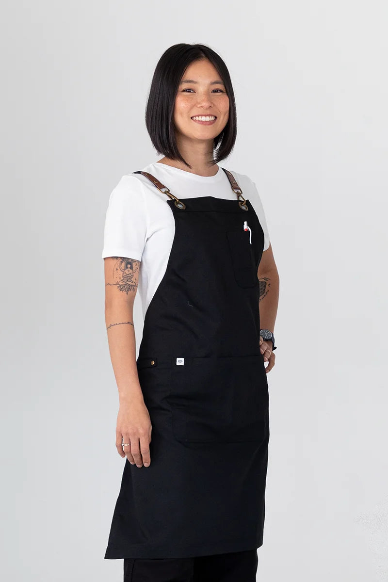 Aussie Chef Luna Bib Apron - Black