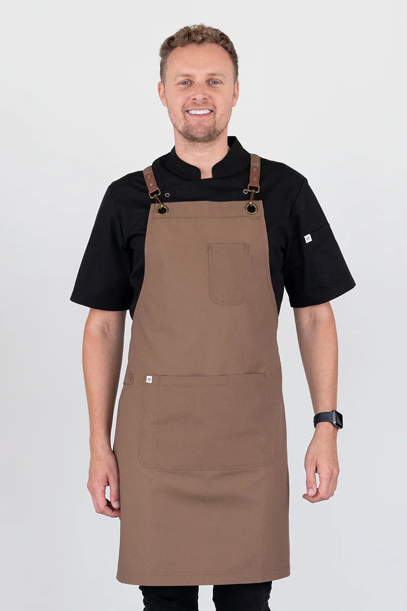 Aussie Chef Luna Bib Apron - Coffee